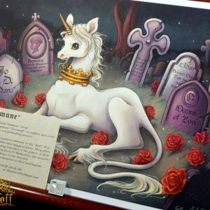 Giclee Unicorn Print: Immune - Limited Edition - Swarovski & Silver Water Color Embellished Print